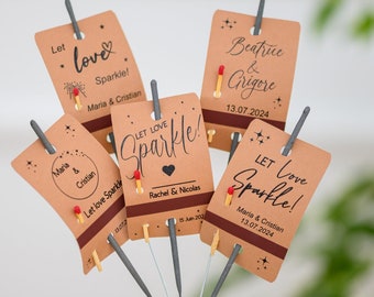 Personalized Sparklers Tags for wedding ,Sparklers Tags For Wedding,Wedding Sparkler Tags With Match Tape-Custom Tags for Sparklers