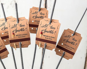 Personalized Sparklers Tags for wedding ,Sparklers Tags For Wedding,Wedding Sparkler Tags With Match Tape