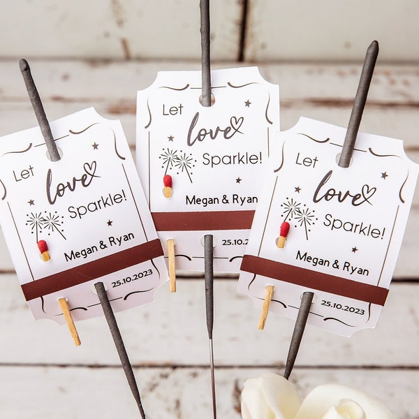 Sparklers Tags For Wedding,Personalized Sparklers Tags for wedding ,Wedding Sparkler Tags With Match Tape