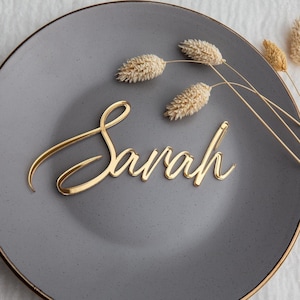 Tarjetas de lugar con espejo dorado, etiquetas con nombres personalizadas cortadas con láser, tarjetas de lugar de boda de acrílico, decoración de mesa, etiquetas personalizadas de lujo para bodas