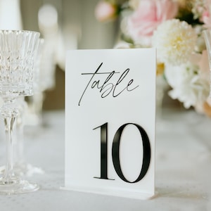 Wedding Table Numbers -White Table Numbers-Black and White Table Numbers-Wedding Table Numbers-Elegant and  Modern Wedding  Table Numbers