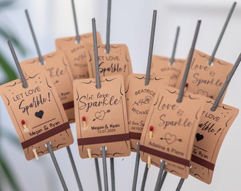 Personalized Sparklers Tags for wedding ,Sparklers Tags For Wedding,Wedding Sparkler Tags With Match Tape-Personalized Fireworks Labels