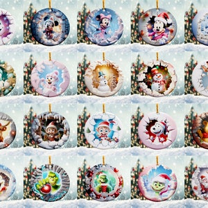 150 Christmas Ornament Bundle PNG Sublimation Designs, 3D Christmas Round Ornament png Template, Instant Digital Download