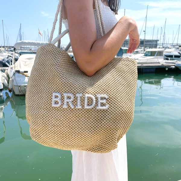 Bride to be Gifts, Big Straw Beach Tote Bag for brides, Bridal Shower Gift for Bride to Be, Engagement Gift Ideas