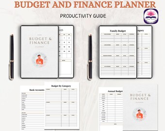 2025 Budget and Finance Planner, Monthly Expense Tracker, Personal Finance Organizer, Budget Planner for Savings, Debt Management.