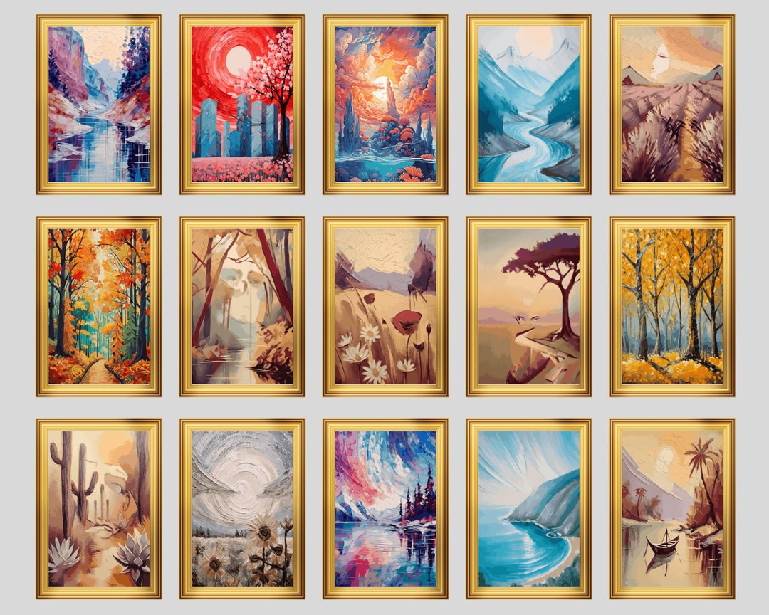 Set of 25 Nature and Landscape PRINTABLE Wall Art Digital Download Art ...