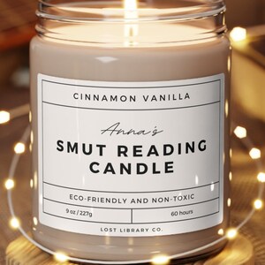 Custom Name Smut Candle, Book Lover Candle, Bookish Candle, Smut Gift, Romance Reader Candle, Smutty Books Candle, Spicy Book Gifts