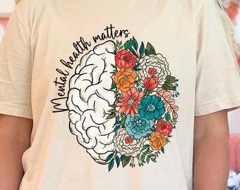 Assuntos de saúde mental, camisa de saúde mental, camiseta de conscientização sobre saúde mental, mulheres inspiradoras, camisa de ansiedade de minoria de saúde mental, depressão