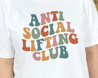 Anti Social Lifting Club Pump Cover Shirt, Gym Tee, Fitness Bekleidung, übergroßes T-Shirt, Workout Bekleidung, Fitness Motivation, süßes trendiges Fitnessstudio