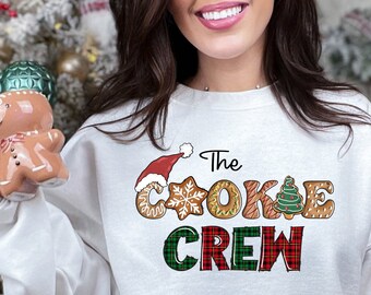 The Cookie Crew Sweater, Christmas Crewneck, Cookie Lover, Cookie Shirts, Christmas Cookie Baking Crew, Matching Family Sweaters, Xmas Vibes