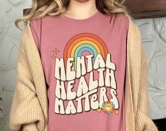 Assuntos de saúde mental, camisa de saúde mental, camiseta de conscientização sobre saúde mental, mulheres inspiradoras, camisa de ansiedade de minoria de saúde mental, depressão