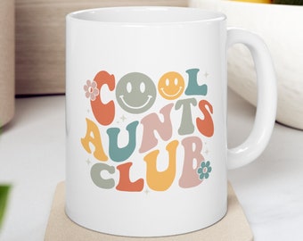 Cool Aunts Club-mugg, Cool Aunts-mugg, Mosterpresent, Mosters födelsedagspresent, Systerpresenter, Mosterpresent, Världens bästa mostermugg, Ny moster-tillkännagivande