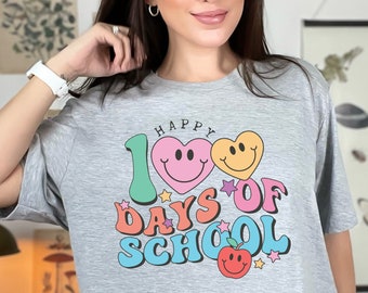 100 Days of School Shirt, Cute Illustration Teacher Shirt, 100th Day Of School Celebration Back to School Shirt, Funny Gift For School Nurse