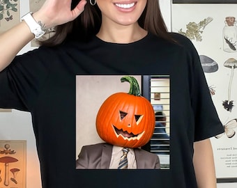 Dwight Pumpkin Head T-Shirt, Funny Office Shirt Dwight Pumpkin Head T-shirt The Office Shirt The Office Halloween Shirt TV Show Tee Gag Gift