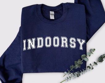 Suéter interno, presente para esposa introvertida, moletom engraçado e caseiro, moletom confortável e aconchegante, moletom grande de outono, moletom desleixado