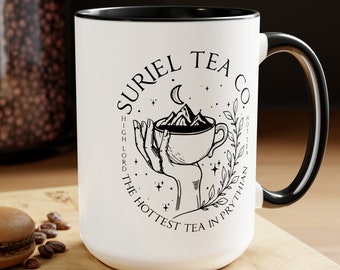 Suriel Tea Co Verbotene Bücher Tassen, Unisex Bibliophile Bookish Booktok SJM Acotar Tasse, Lesecrew Bibliothekar Tasse Buchliebhaber Geschenk für Kaffee