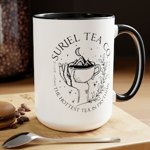 Suriel Tea Co Banned Books Mugs, Unisex Bibliophile Bookish Booktok SJM Acotar Mug, Reading Crew Librarian Cup Book Lover Gift for Coffee