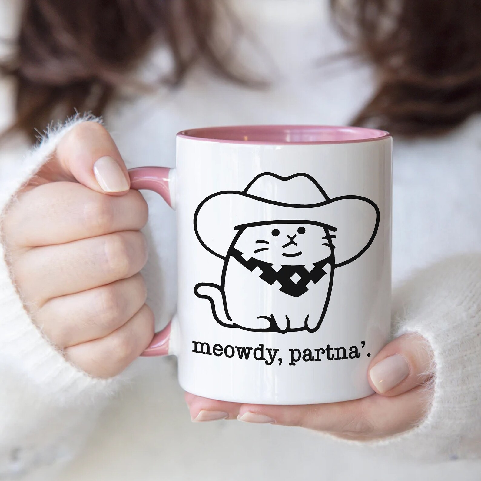 Howdy Meowdy Cute Cat Mug, Cat Lover Gift, Mug Gift for Cat Mom, Mug ...