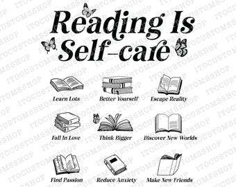 Reading Is Self-Care SVG, Bookish Mental Health, Book A Day Retro PNG, Read More Bookworm Romance, Reader Shirt, Anti Social Book Club