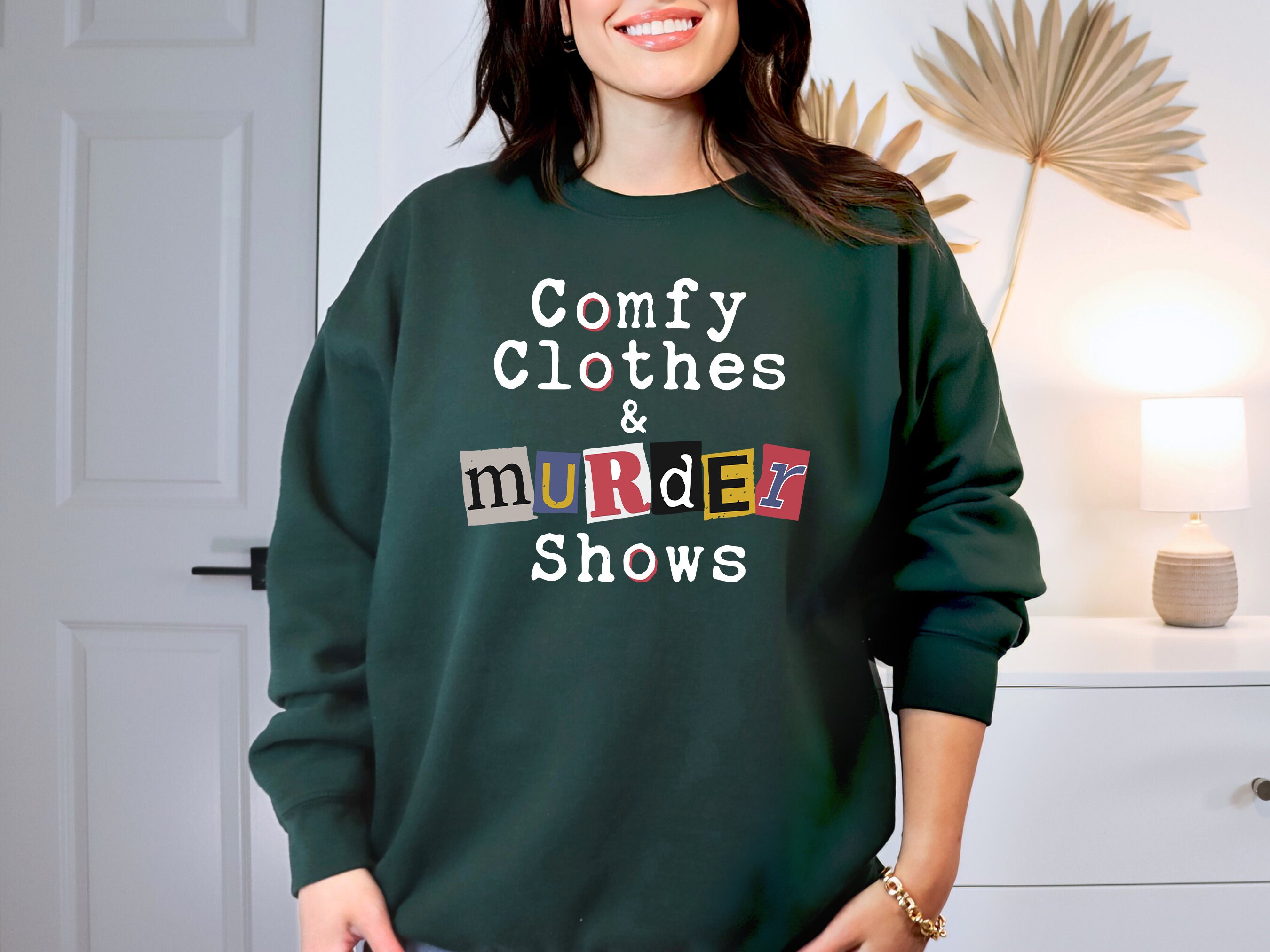 Comfy Clothes and Murder Shows, Funny Unisex Halloween Sweater, True ...