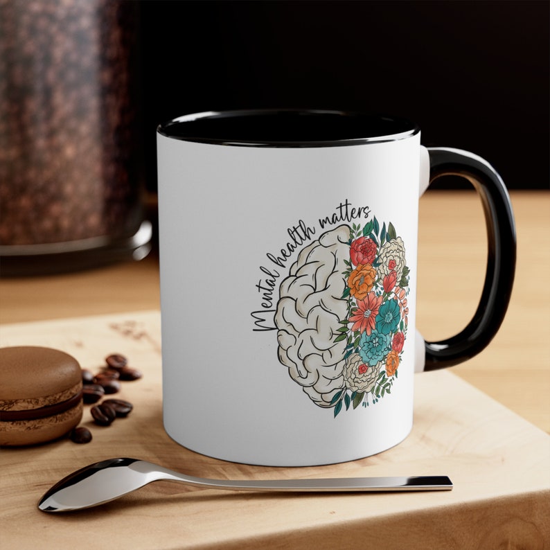 Mental Health Matters Mug, Mental Health Awareness Gift Inspirational Women Mental Health Minority Anxiety Crewneck Depression, Cont;nue image 2