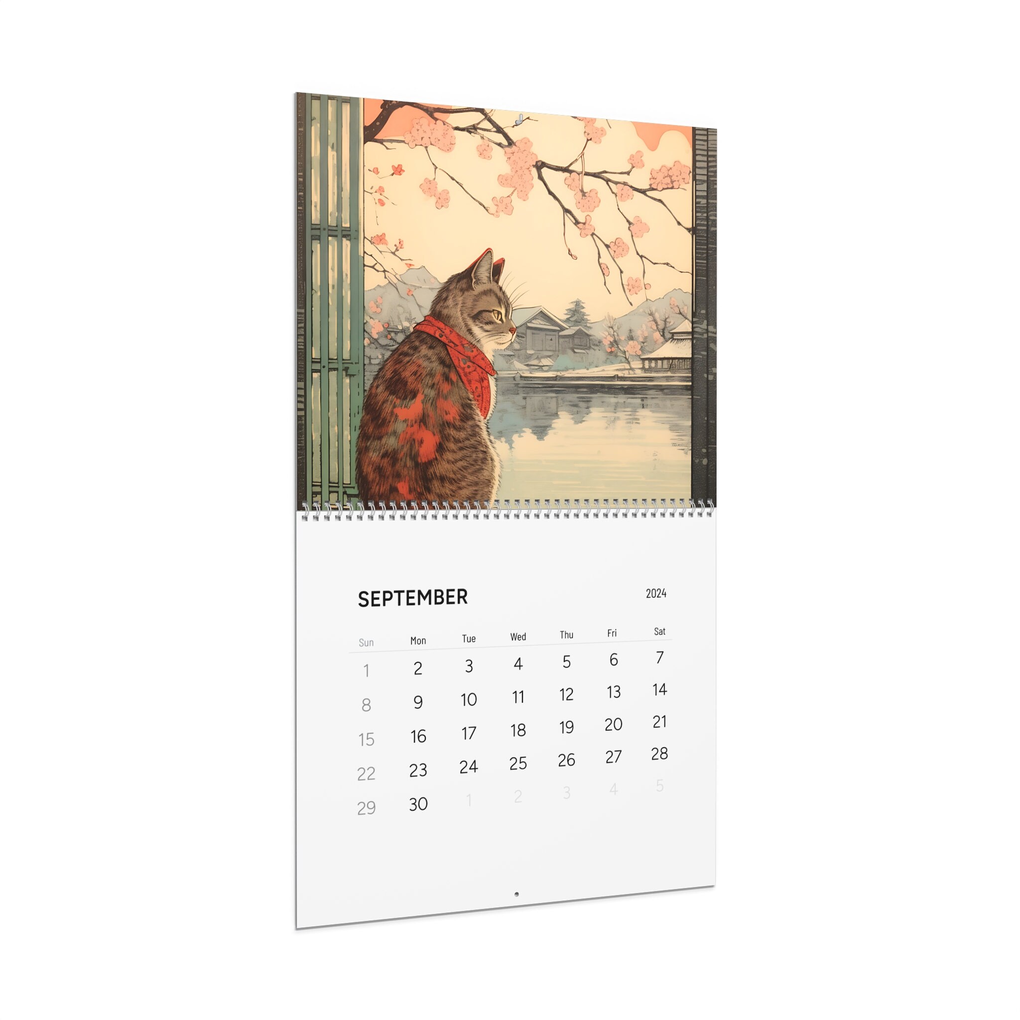 Sakura Cats 2024 Calendar, Anime Decor