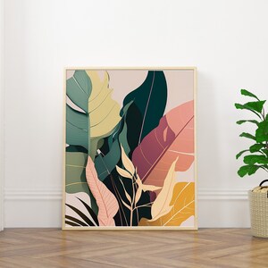 Tropische Eleganz - Bananenblatt Kunstdruck Wanddruck - Digitaler Download