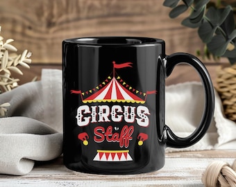 Tasse de personnel de cirque tasse à café vintage tasses à thé pour les clowns de carnaval Ringmaster enfants fête d'anniversaire cadeaux pour amoureux du cirque cadeau tasses amusantes