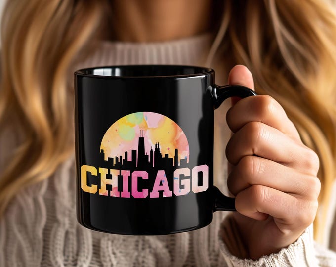 Tie-Dye Chicago Mug, The Windy City Coffee Cup, Illinois Home City Gift, Chicago Lover Mug, Colorful Tea Cup, Funny Chicago Mug