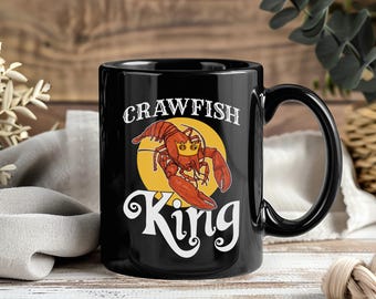 Mug King Master aux écrevisses, tasse à café amusante, tasses à thé pour les amateurs de fruits de mer, chefs cuisiniers, marmite, cadeaux de langoustes, cadeau de pêcheur, mère père