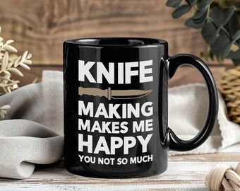 Knife Making Mug Forging Crafter Gift Bladesmith Coffee Cup Metalworker Present Grinder Workshop Craft Beverage Knife Maker Toolsmith Design