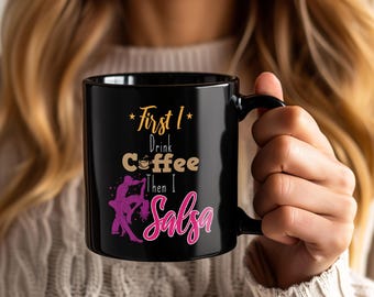 Tazza da ballo di salsa, tazza da ballo di salsa, regalo per gli amanti della salsa, tazza da caffè per ballerini di salsa, tazza da ballo latino, tazza regalo per ballerini, tazze da ballo di salsa