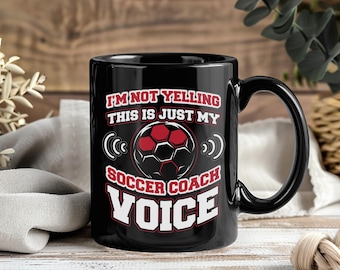 Soccer Coach Mug Funny Football Mentor Coffee Cup Strategy Training Leader Gift Sport Motivation Playbook Design Team Pride Field Accent