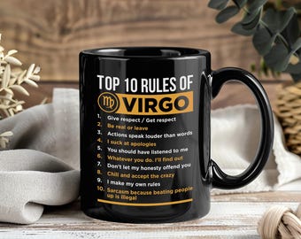 Taza con los rasgos de Virgo, divertida taza de café con el horóscopo del zodiaco, regalo de cumpleaños de agosto y septiembre para mamá y papá Virgo.