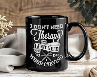 Woodcarving Coffee Cup, Carpentry Craft Mug, Chainsaw Art Gift, Maker Workshop Drinkware, Timber Sculptor Present, Handcrafted Studio Cup