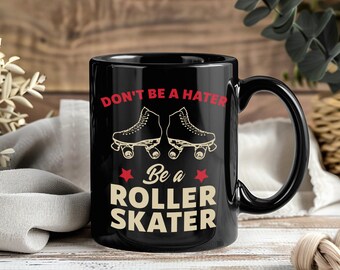 Tasse de patins à roulettes rétro vintage cadeau de patinage cadeau derby oeuvre d'art unisexe Style cool patineur tasse à café cadeau unique de patins à roulettes