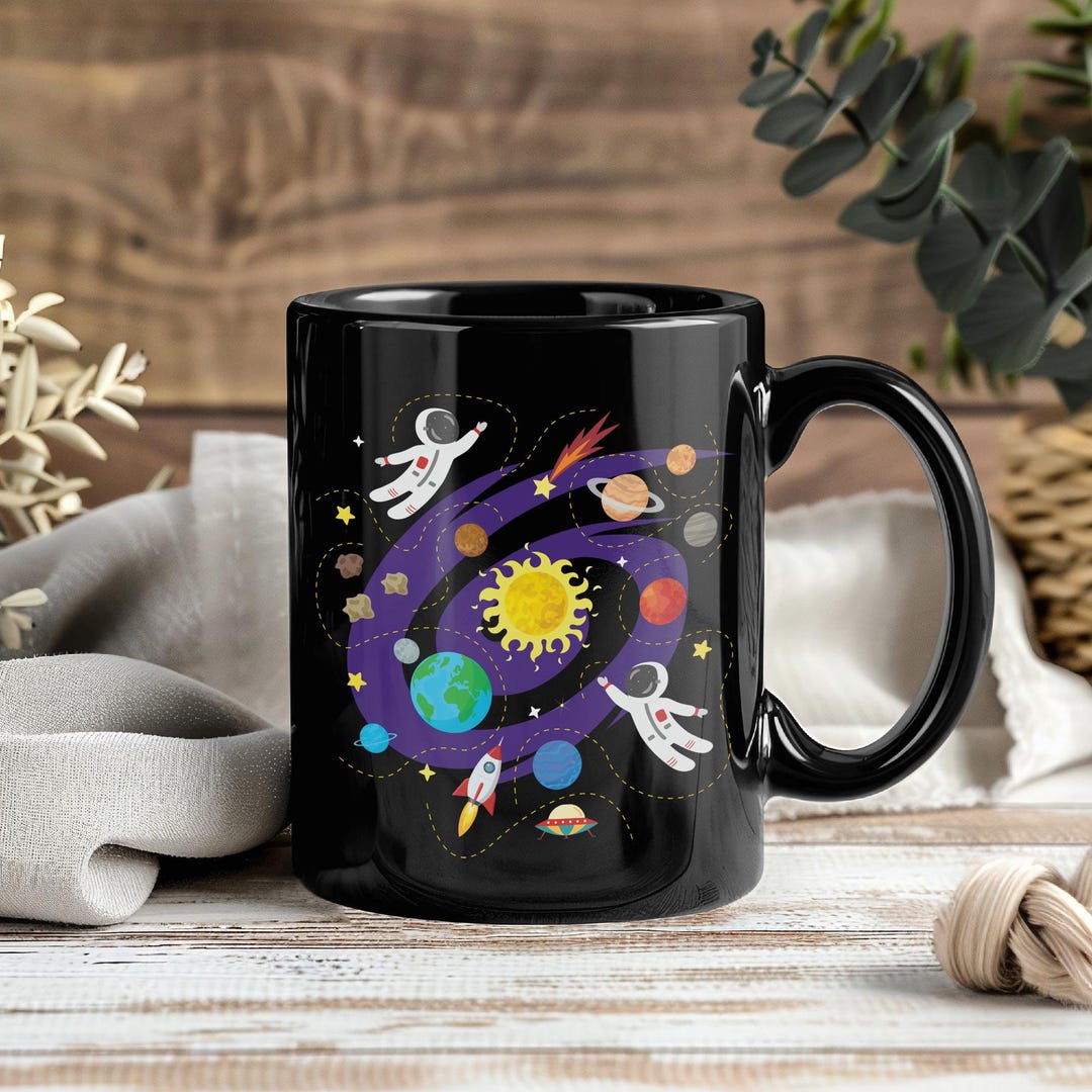 Solar System Planets Mug, Space Astronaut Coffee Cup, Galaxy Universe ...