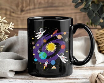 Solar System Planets Mug, Space Astronaut Coffee Cup, Galaxy Universe Astronomy Gift, Science Teacher Space Lover Cosmic Present