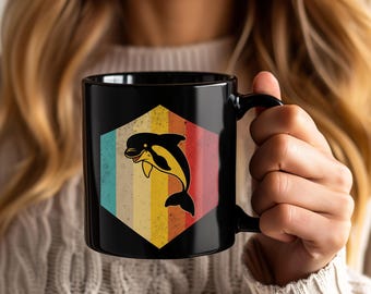 Cute Dolphin Vintage Mug – Coffee Cup Tea Mugs for Dolphin Lovers Ocean Life Animal Gifts Birthday Present Party Vocation Watching Mugs