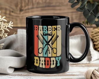Barber Mug – Vintage Coffee Cup Tea Mugs for Barber Shop Lovers Funny Barber Gift Barber School Haircut Stylist Dad Father’s Day Birthday