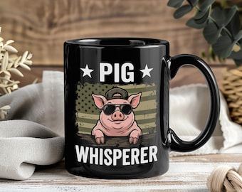 Taza divertida para amantes de los cerdos, granja y rancho.