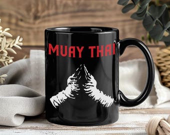 Mug Muay Thai cadeau, tasse à café Tiger Muay Thai, tasse de combattant de boxe thaï, idée cadeau amateur de muay thaï, tasse d'entraînement de kickboxing pour combattants