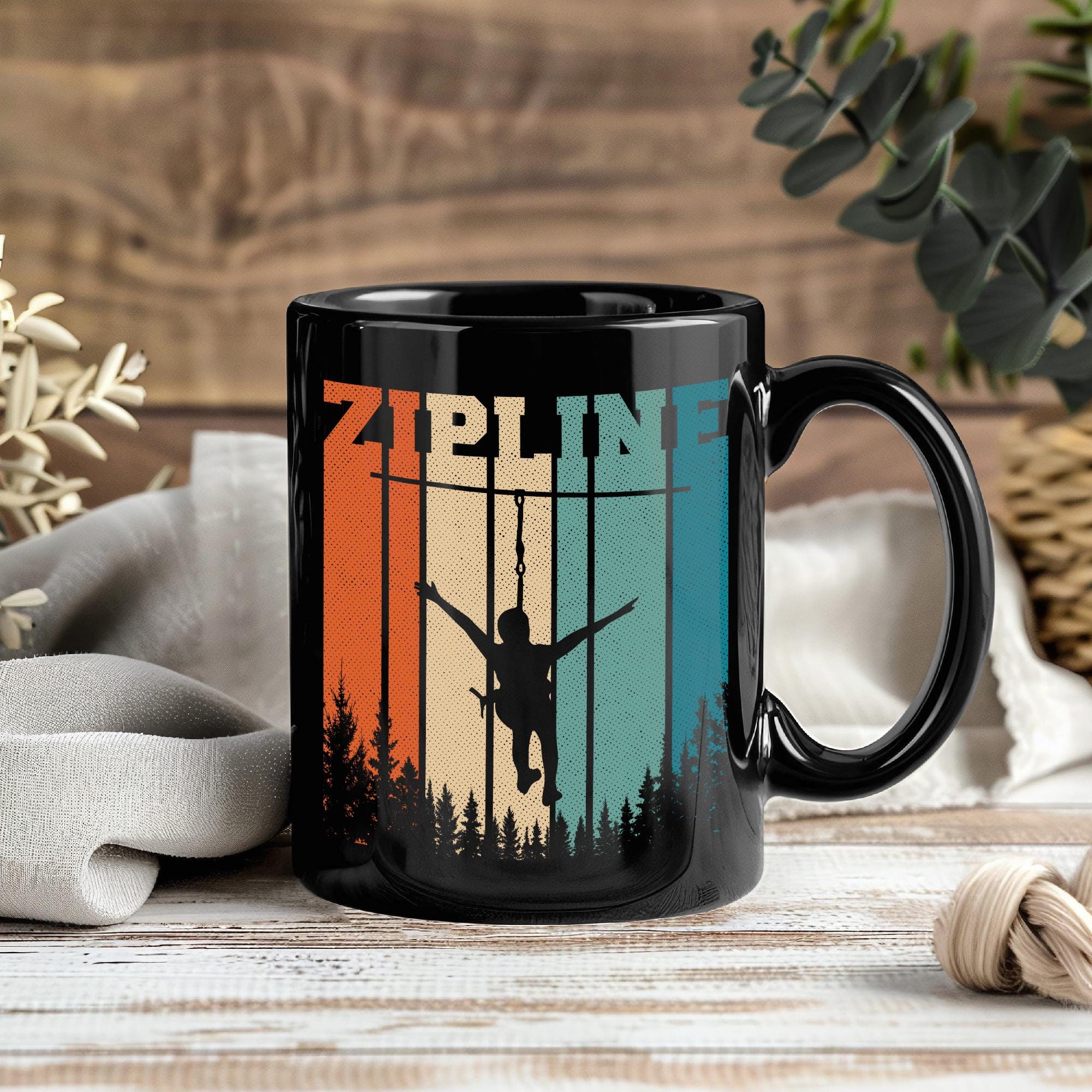 mughettoページ Funny Zipline Mug for Adventure Lovers & Tour Guides, Zip Line