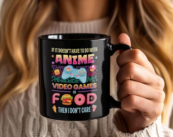 Anime Video Games Food Mug Funny Otaku Gift For Anime Lovers Gamers Coffee Cup Japanese Cartoon Fan Present Birthday Christmas