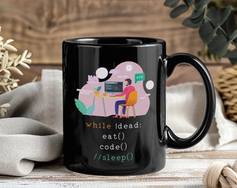 Tazza divertente per programmatori Eat Sleep Code Repeat, regalo per sviluppatori di software, tazza da caffè per programmatori e appassionati di tecnologia