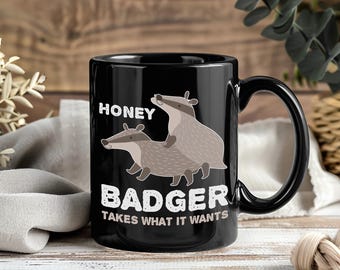 Honig Dachs Don't Care Tasse - Lustige Kaffeetasse Teetasse Geschenk für Tierliebhaber Süße coole Honig Dachse
