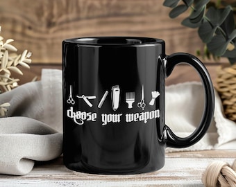 Barber Mug – Coffee Cup Tea Mugs Funny Gift for Barbers Barber Shop Hair Stylist Vintage Shaving Get Faded Present Birthday Gift