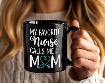 My Favorite Nurse Calls Me Mom Mok Trotse verpleegster moeder koffiekopje cadeau keramiek