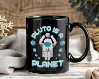 Tazza con pianeta Plutone, sistema solare, pianeti nani, astronomia, tazza da caffè, tazza da tè, spazio, regalo per astronomo, astronauta, scienza, bambini, geek, regalo