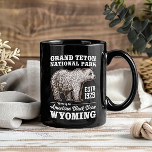 Grand Teton National Park Mug – Vintage Retro Coffee Cup Tea Mugs US Wyoming Mountains Gift for National Park Lovers Hiking Camping Outdoor